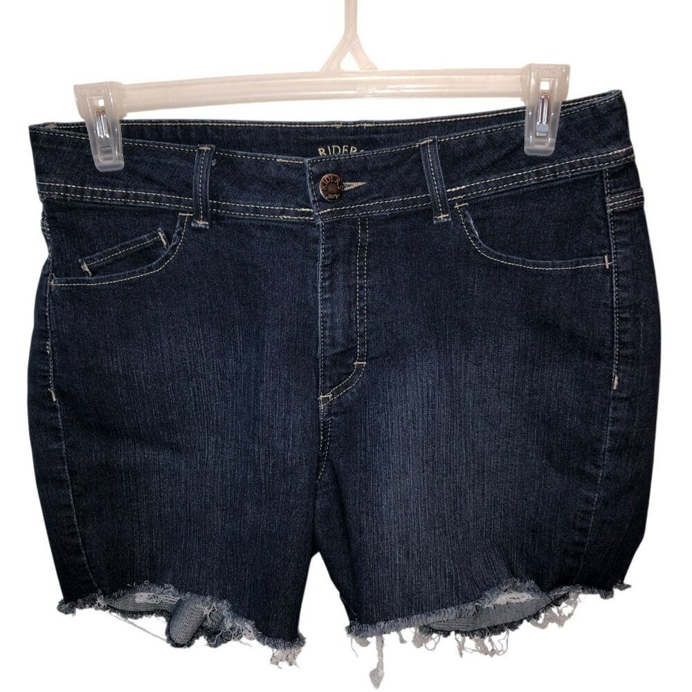 Lee Riders Womens Size 12 M Dark Wash Cut Off Jean Denim Shorts 32 x 5
